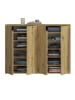 Inn.Furn Kommode Eiche Artisan 122 cm, Schuhschrank mit 12 Fächern