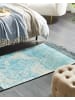 Beliani Kurzflor AKARSU in Blau/Beige - (W) 80 x (H) 0.3 x (L) 150 cm