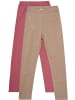Minymo Kinder Leggings "Sweat Leggings with AOP (2-Pack)" in Braun