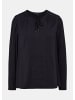 comma Bluse langarm in Blau