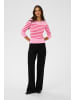 Kaffe Strickpullover KAlizza Tight fit in Pink Frosting/Red Stripes