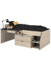 58 aufm Kessel HOCHBETT Parisot Milky 90x200 Holznachbildung Weiß/Japanische Eiche