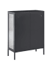 Beliani Büroschrank GLEORA in Schwarz - (W) 80 x (H) 105 x (L) 35 cm