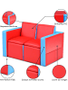 COSTWAY 2 in 1 Doppelsofa ab 3 Jahren in Rot