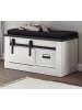 Furn.Design Garderobenbank weiß Pinie, anthrazit Landhaus, Flur Sitzbank 93 x 46 cm