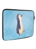 Mr. & Mrs. Panda Laptop Tasche Pinguin mHerzieren ohne Spruch in Eisblau