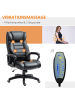 Vinsetto Bürostuhl mit Massagefunktion-74L x 64B x 112-120H cm-Schwarz