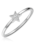 Glanzstücke München Ring Stern aus Sterling Silber mit Zirkonia in silber