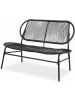 COSTWAY Gartenbank Polyrattan 2-Sitzer in Schwarz