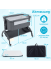 COSTWAY 3 in 1 Beistellbett mit Matratze 0-6 Monate in Grau