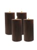 relaxdays 4 x LED Kerzen in Coffee - (H)18 x Ø 7,5 cm