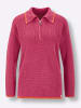 creation L Lyocell-Baumwoll-Pullover in fuchsia