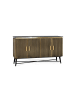 Giner y Colomer Sideboard mit 4 mit Bronze verkleideten Holztüren und Marmorplatte in Gold