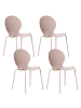 Beliani 4er-Set Gartenstuhl MILOS in Beige
