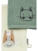 Sterntaler Waschhandschuhe 2er-Pack KATZE Lilly + PFERD Sunny in sattes grün