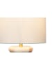 SalesFever Tischleuchte 1-flammig mit Marmor-Standfuß und Leinen-Lampenschirm in Beige