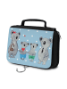 Mr. & Mrs. Panda Kosmetiktasche Koala Familie zwei ohne Spruch in Blau Pastell