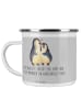 Mr. & Mrs. Panda Camping Emaille Tasse 12. Hochzeitstag Nickelho... in Heather Grey