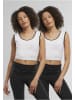 Urban Classics Cropped Tees in white/black+white/black