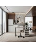 KADIMA DESIGN Schreibtisch verstellbar 68-91cm Ergonomisch C-Fuß Büro in Greige-Schwarz