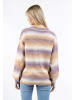 Albee Women Strick Pullover in Beige Lila Mehrfarbig