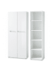 KADIMA DESIGN Büro-Set 2-teilig, Schrank Regal 5 OH, Glas Front Modern in Weiß
