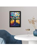 MuchoWow Poster mit Bilderrahmen Blau