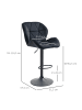 HOMCOM Barhocker-51,5B x 57,5T x 93-114,5H cm-Schwarz