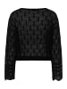 More & More kurzer, sommerlicher Lochstrickpullover in black