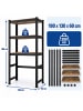 relaxdays Waschmaschinenregal in Schwarz/ Braun - (B)130 x (H)180 x (T)60 cm