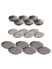 18er Set Teller und Schalenset Jasper in Grau