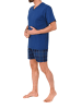 NORMANN Schlafanzug kurzarm Shorty mit karierter Jersey Hose in dunkelblau