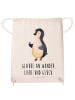 Mr. & Mrs. Panda Baumwollbeutel Pinguin Marienkäfer mit Spruch in Creme