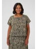 KAFFE curve Bluse kurzarm KCmaren Regular fit in Feather Gray / Black Animal