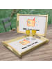 Mr. & Mrs. Panda Holztablett Toast Party mit Spruch in Grau Pastell