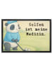 Mr. & Mrs. Panda fußmatte Panda Golfen Design mit Spruch in Weiß