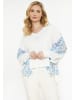 Usha Women Blouse in white blue