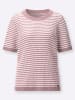 WITT WEIDEN Kurzarmpullover in mauve-ecru-geringelt