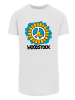 F4NT4STIC Long Cut T-Shirt Woodstock Artwork Flower Peace in weiß