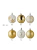 relaxdays 30-tlg. Weihnachtskugeln Set in Gold/ Weiß