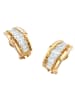Damen-Ohrringe Creolen Baguette Goldfarben