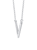 Elli Halskette 925 Sterling Silber Dreieck, Geo, V-Kette in Weiß