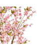 Beliani Kunstpflanze CHERRY TREE in Grün/Rosa/Schwarz - (W) 66 x (H) 180 x (L) 66 cm
