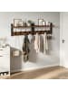 relaxdays 2 x Wandgarderobe in Braun - (B)40 x (H)19,5 x (T)11 cm