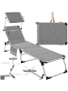 tectake klappbare Aluminium Sonnenliege, 220 x 60,5 x 34 cm, mit Seitentasche