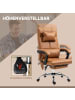 Vinsetto Bürostuhl mit Massagefunktion-66L x 67B x114-122H cm-Braun