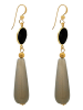 Gemshine Ohrhänger Onyx und Mondstein in gold coloured