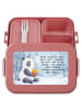 Mr. & Mrs. Panda Bentobox Panda Winter Pommes Design mit Spruch in Rot Pastell