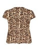KAFFE curve Kurzarm-Bluse KCami Loose fit in Naturel Leopard Print