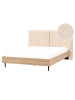 Beliani Doppelbett IZERNORE in Beige/Schwarz/Braun - (W) 187 x (H) 112 x (L) 215 cm
